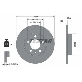 TEXTAR 92088700 - Jeu de 2 disques de frein arrière