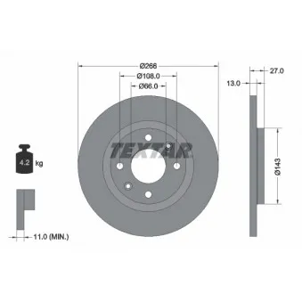 TEXTAR 92089103 - Jeu de 2 disques de frein avant