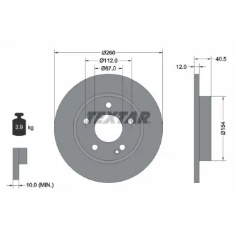 Jeu de 2 disques de frein avant TEXTAR OEM A1684210112