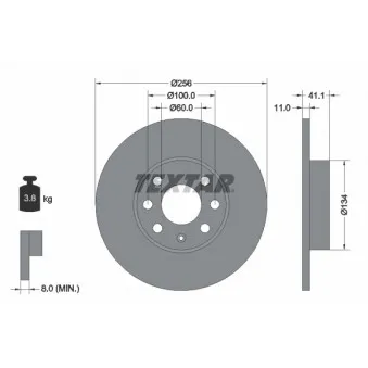 Jeu de 2 disques de frein avant TEXTAR OEM 569058