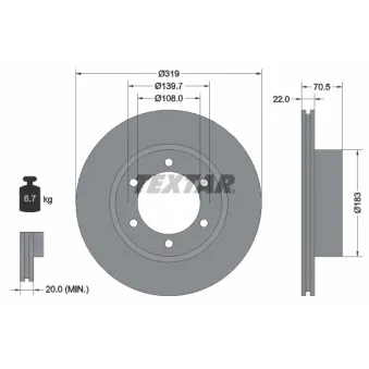Jeu de 2 disques de frein avant TEXTAR OEM 4351260120