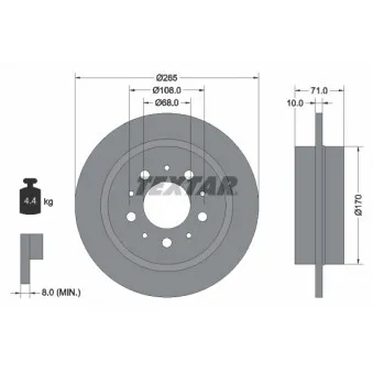 Jeu de 2 disques de frein arrière TEXTAR OEM 2718955