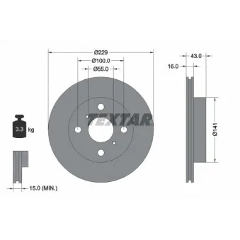 TEXTAR 92097900 - Jeu de 2 disques de frein avant