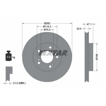 TEXTAR 92101000 - Jeu de 2 disques de frein avant