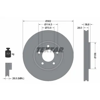 TEXTAR 92108200 - Jeu de 2 disques de frein avant