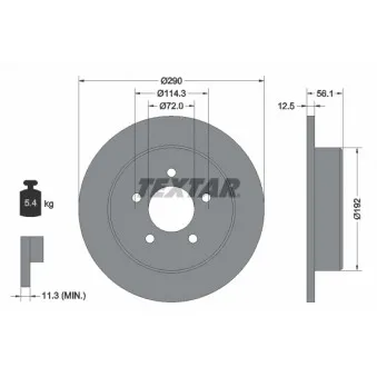 TEXTAR 92108400 - Jeu de 2 disques de frein arrière