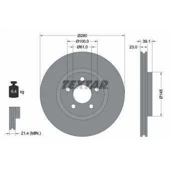 Jeu de 2 disques de frein avant TEXTAR 92108505