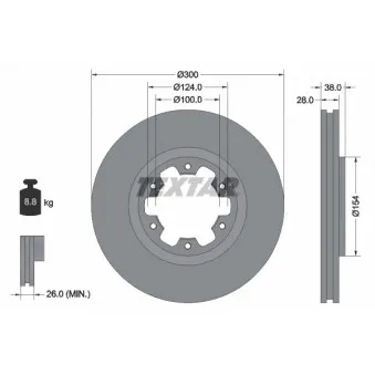 Jeu de 2 disques de frein avant TEXTAR OEM 40206VE800