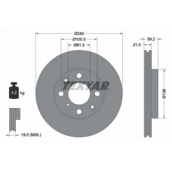 Jeu de 2 disques de frein avant TEXTAR OEM 45251SELT10