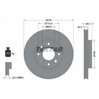 TEXTAR 92110500 - Jeu de 2 disques de frein avant
