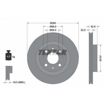 TEXTAR 92112100 - Jeu de 2 disques de frein avant