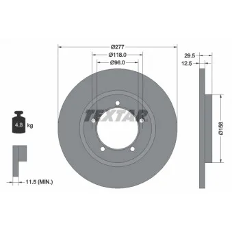 TEXTAR 92114100 - Jeu de 2 disques de frein avant