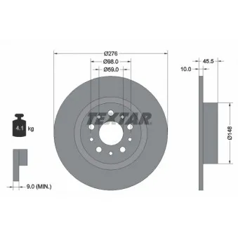 TEXTAR 92114703 - Jeu de 2 disques de frein arrière
