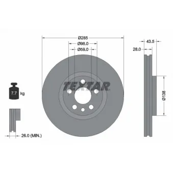 TEXTAR 92115003 - Jeu de 2 disques de frein avant