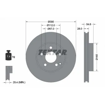 TEXTAR 92115105 - Jeu de 2 disques de frein avant