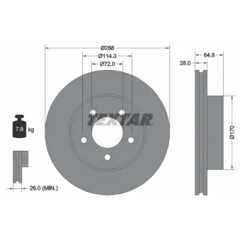 Jeu de 2 disques de frein avant TEXTAR OEM 52128247AB