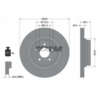 TEXTAR 92120000 - Jeu de 2 disques de frein avant