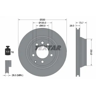 TEXTAR 92122003 - Jeu de 2 disques de frein avant