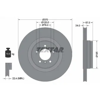 TEXTAR 92123303 - Jeu de 2 disques de frein arrière