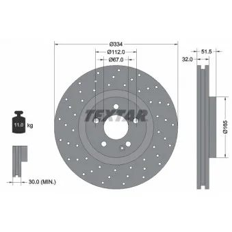 Jeu de 2 disques de frein avant TEXTAR OEM 1294212312