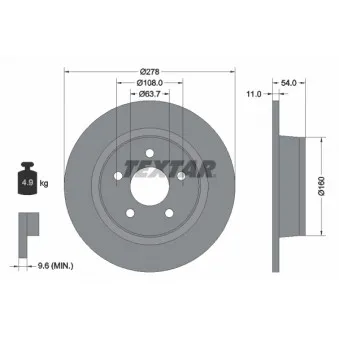 TEXTAR 92124900 - Jeu de 2 disques de frein avant