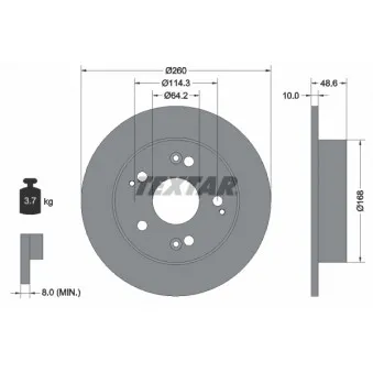 TEXTAR 92125100 - Jeu de 2 disques de frein avant