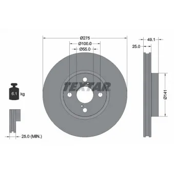 Jeu de 2 disques de frein avant TEXTAR OEM 4351202080