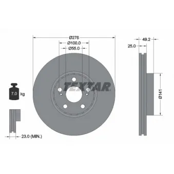 Jeu de 2 disques de frein avant TEXTAR OEM 4351220730
