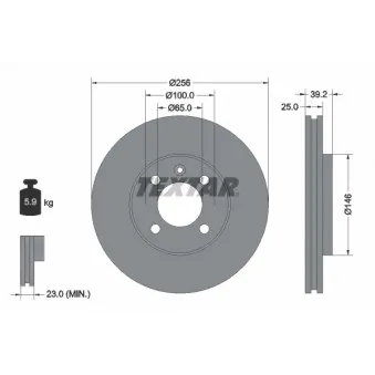 TEXTAR 92128300 - Jeu de 2 disques de frein avant