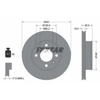 Jeu de 2 disques de frein avant TEXTAR 92128503