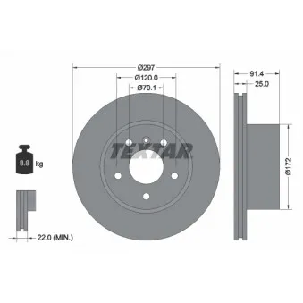 TEXTAR 92129700 - Jeu de 2 disques de frein avant