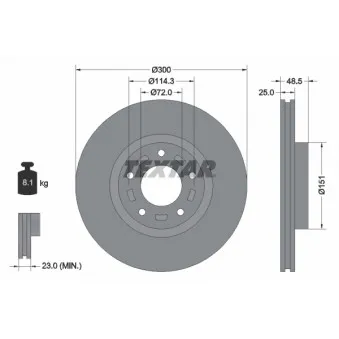Jeu de 2 disques de frein avant TEXTAR OEM BP6Y3325XF