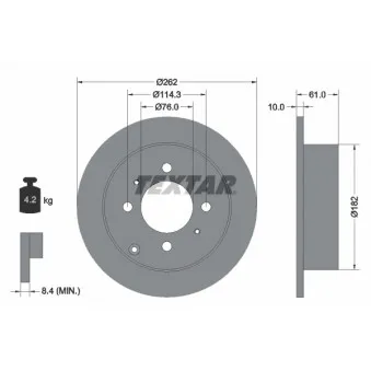 TEXTAR 92130900 - Jeu de 2 disques de frein arrière
