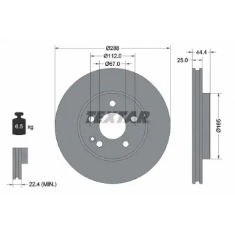Jeu de 2 disques de frein avant TEXTAR OEM A1694210212