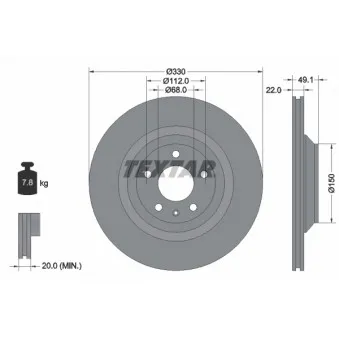 TEXTAR 92132603 - Jeu de 2 disques de frein arrière