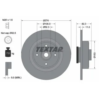 TEXTAR 92141403 - Jeu de 2 disques de frein arrière