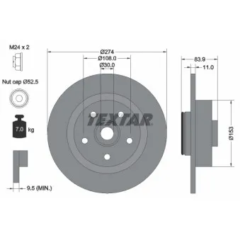TEXTAR 92142203 - Jeu de 2 disques de frein arrière