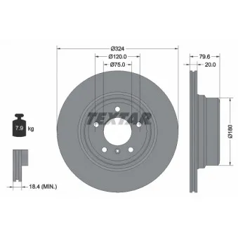 Jeu de 2 disques de frein arrière TEXTAR OEM 34216756849