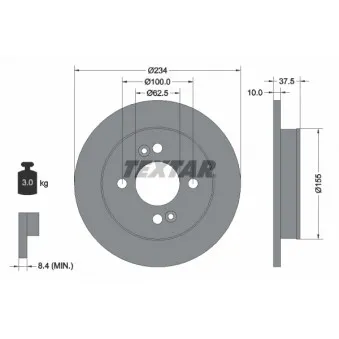 TEXTAR 92147200 - Jeu de 2 disques de frein avant