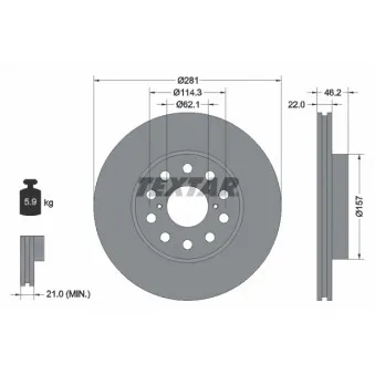 Jeu de 2 disques de frein arrière TEXTAR OEM 4243117070