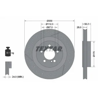 TEXTAR 92151605 - Jeu de 2 disques de frein arrière