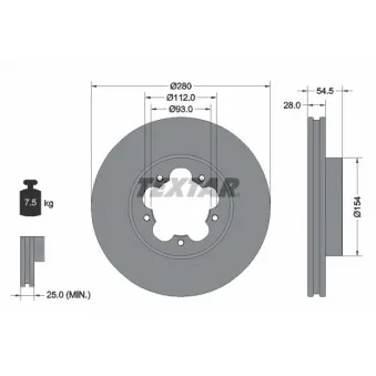 TEXTAR 92151803 - Jeu de 2 disques de frein avant