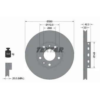 TEXTAR 92152203 - Jeu de 2 disques de frein arrière