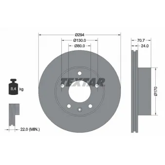 Jeu de 2 disques de frein avant TEXTAR OEM 545110027