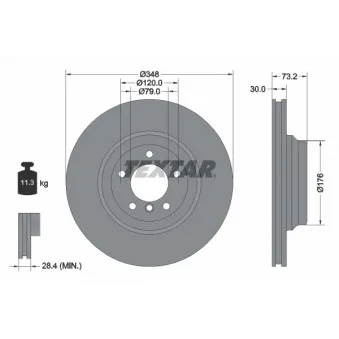 TEXTAR 92155303 - Jeu de 2 disques de frein avant