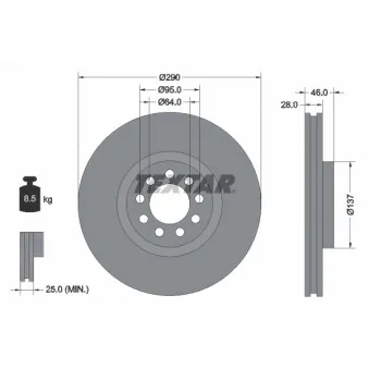 TEXTAR 92155700 - Jeu de 2 disques de frein avant