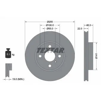 TEXTAR 92156100 - Jeu de 2 disques de frein avant