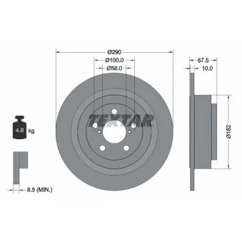 Jeu de 2 disques de frein arrière TEXTAR OEM 26700AE060