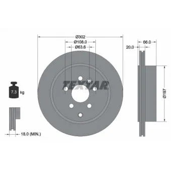 Jeu de 2 disques de frein arrière TEXTAR OEM LR001019