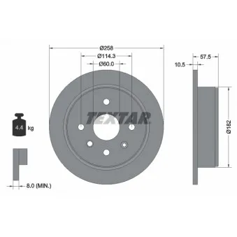 Jeu de 2 disques de frein arrière TEXTAR OEM 96549630